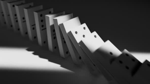 Infinite Domino Loop Animation Endless Falling Standing Domino Pieces Formed — Stock Video