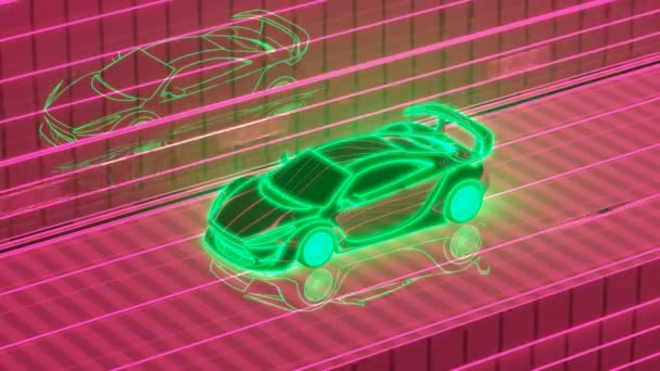 Animação Sem Emenda Looping Carro Corrida Alta Velocidade Uma Estrada — Vídeo de Stock