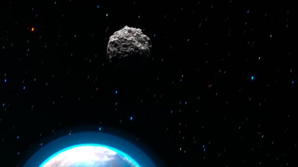 Ziemia Jest Osłonięta Przed Nieuchronnym Zniszczeniem Meteorytów Przez Futurystyczną Tarczę — Wideo stockowe