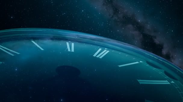 Uçsuz Bucaksız Karanlık Bir Uzay Boşluğundaki Affetmeyen Zamanın Geçişini Ölçen — Stok video