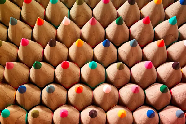 Huge Set Coloured Pencils Collection Endless Number Pencils Different Colours — Stock Photo, Image