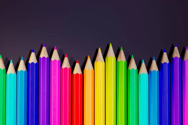 Collection Multicoloured Pencils Endless Number Pencils Different Colours Multicolour Crayons — Stock Photo, Image