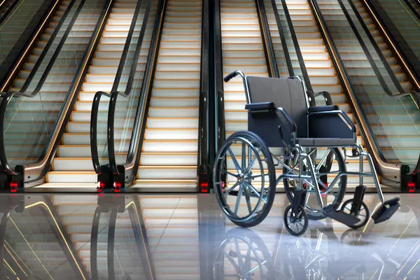 Images Fauteuil Roulant Vide Côté Escalator Concept Problèmes Santé Handicaps — Photo