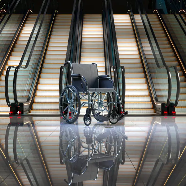 Images Fauteuil Roulant Vide Côté Escalator Concept Problèmes Santé Handicaps — Photo