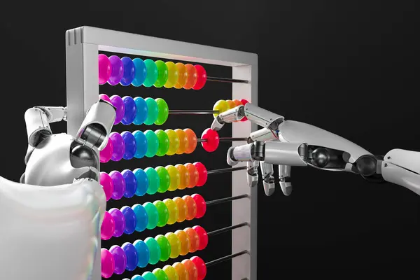 Розширений Робот Який Використовує Комаху Штучний Інтелект Робить Арифметичні Логічні Стокова Картинка
