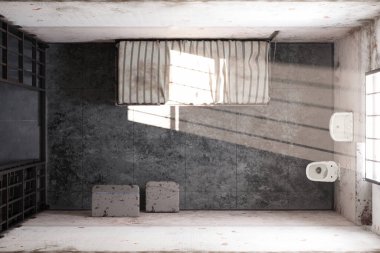 Issız bir hapishane hücresinde, güneş ışınları açık pencereden içeri akarak yatağın üzerine sıcak ve parlak bir ışık saçıyor. Bu görüntü, özgürlük ve hapsedilmenin yan yana gelişini yakalar..