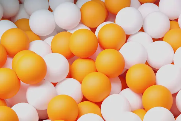 Innumerevoli Palline Ping Pong Mucchio Molte Palline Professionali Bianche Arancioni — Foto Stock