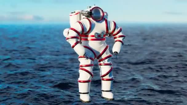 Potápěčské Kombinézy Rozebírají Jednotlivé Části Podvodní Průzkum Pokročilá Technologie Používaná — Stock video