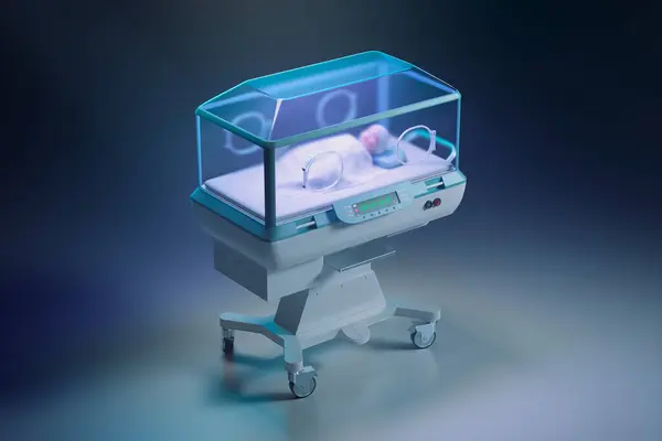 Hospital Incubator Babies Professional Specialist Life Saving Equipment Newborns Health — Stock Photo, Image