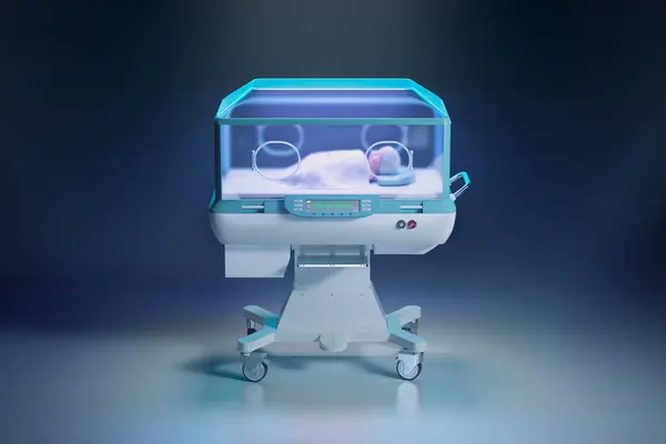 Hospital Incubator Babies Professional Specialist Life Saving Equipment Newborns Health — Stock Photo, Image