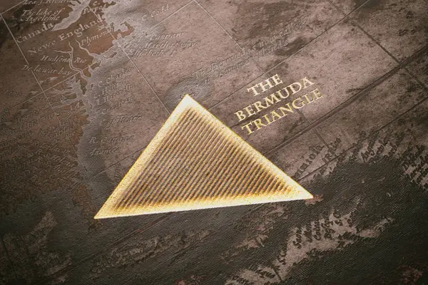 Atractivo Visual Del Triángulo Las Bermudas Envuelto Mitos Simbolizado Por —  Fotos de Stock