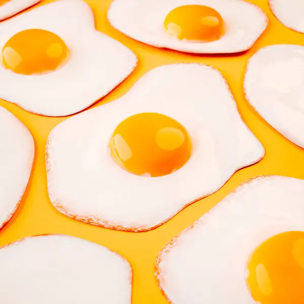 Eye Pleasing Culinary Presentation Collection Perfectly Cooked Sunny Side Eggs — Stock Photo, Image