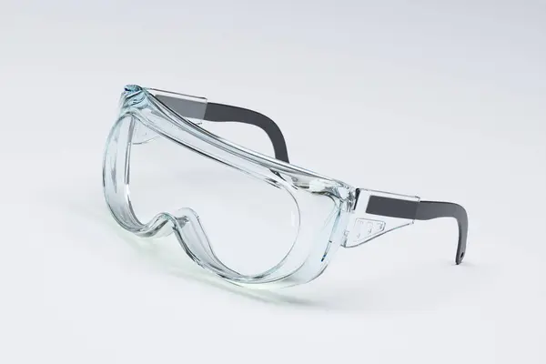 High Quality Transparent Safety Glasses Featuring Black Accents Perfectly Isolated — Stock Photo, Image