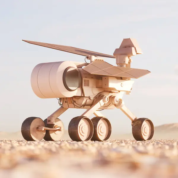Rover Exploração Avançada Que Utiliza Energia Solar Navega Habilmente Por — Fotografia de Stock