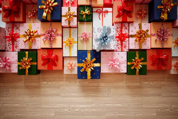 Image Captures Stunning Array Festively Wrapped Gift Boxes Boasting Various — Stock Photo, Image