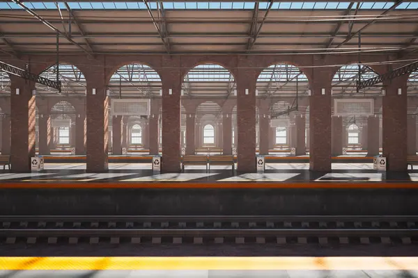 Eine Heitere Szene Spielt Sich Einem Leeren Bahnhof Der Goldenes — Stockfoto