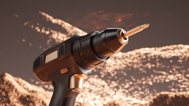 Detailed Close Image Depicting Modern Stylishly Designed Drill Set Blurred — Stock Video