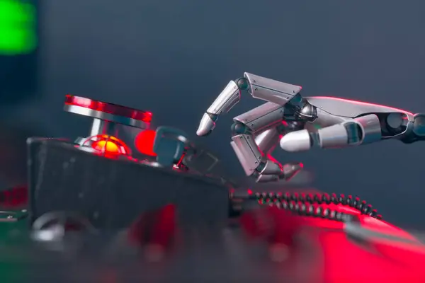 Advanced Robotics Concept Captured Metallic Robotic Hand Precise Articulation Types — Stock Photo, Image