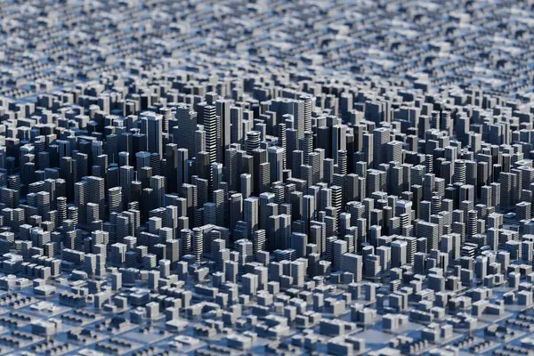 Una Rappresentazione Progettata Modo Complicato Una Città Digitale Immaginaria Che — Foto Stock