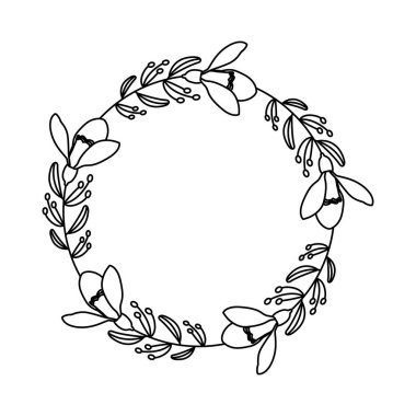 Dekoratif Çelenk Çelenk Çelengi Çiçek ve Hassas Yapraklar Tasarımı