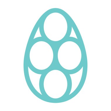 Minimalist Mavi Paskalya Yumurtası Tasarımı Geometrik Şekiller Yatıştırıcı Mavi Renkli