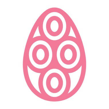 Simetrik Dairesel Desenli Modern Pembe Paskalya Yumurtası Tasarımı, Konsantrik Halkalar ve Geometrik Elementler