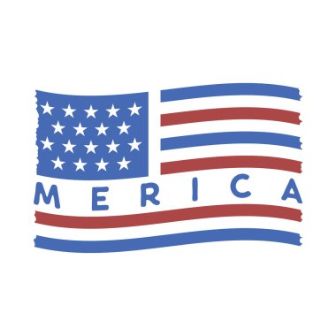 Kırmızı Mavi Çizgili Amerikan Bayrağı