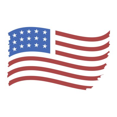 Dalgalı Amerikan Bayrak Vektörü Çizim Tasarımı