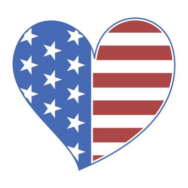 Yıldız ve Çizgili Amerikan Vatansever Kalbi Tasarımı