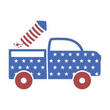 Havai fişekli ve Amerikan Elementli Vatansever Kamyonet