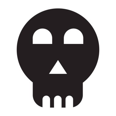 Minimalist Siyah Kafatası Simgesi Tasarımı