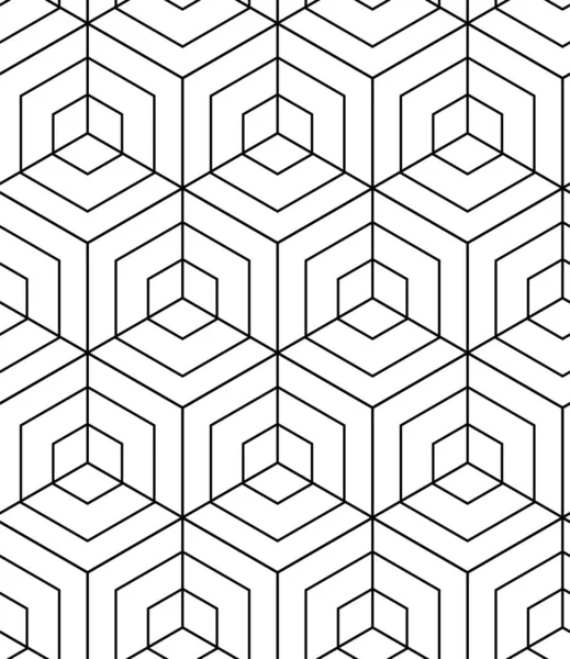 Абстрактный Геометрический Фон Шестиугольной Треугольной Текстурой Черно Белые Бесшовные Линии — стоковый вектор
