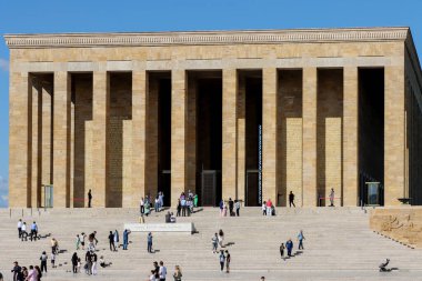 Ankara, Türkiye - 10 Temmuz 2023: Ankara 'nın Çankaya ilçesinde yer alan ve Mustafa Kemal Atatürk' ün mozolesinin bulunduğu kompleks