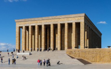 Ankara, Türkiye - 10 Temmuz 2023: Ankara 'nın Çankaya ilçesinde yer alan ve Mustafa Kemal Atatürk' ün mozolesinin bulunduğu kompleks