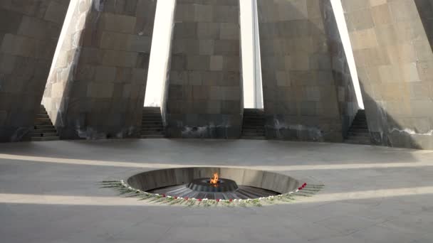 Jerewan Armenien Februar 2024 Denkmal Für Den Völkermord Den Armeniern — Stockvideo