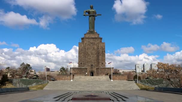 Jerewan Armenien Februar 2024 Die Monumentale Mutter Armenien Statue Victory — Stockvideo