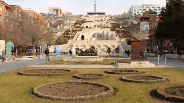 Ереван Армения Февраля 2024 Года Ереванский Каскад Парк Александра Таманяна — стоковое видео