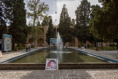 Mahan Kerman Iran September 19 2024: Shah Nematollah Vali Shrine. It is a historical complex located in Mahan, Iran, containing the tomb of the famous Iranian mystic and poet Shah Nematullah Veli clipart