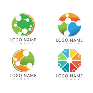 DNA logo illüstrasyon vektör şablonu