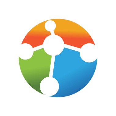 Molekül logo illüstrasyon vektör şablonu