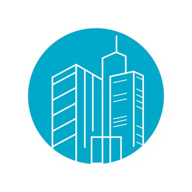 Şehir silüeti, düz tasarım şehir silüeti vektör illüstrasyon