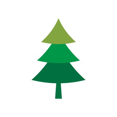 Çam ağacı çizim vektörü düz tasarım şablonu