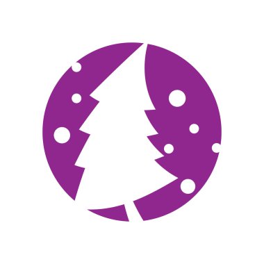 Çam ağacı çizim vektörü düz tasarım şablonu