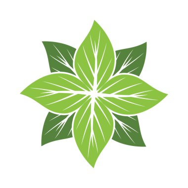 Yeşil yaprak illüstrasyon doğa logosu tasarımı