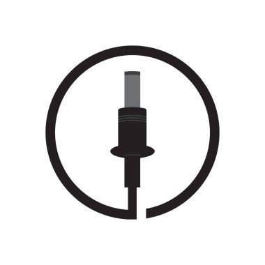 Elektrik eklenti simgesi logo vektörü düz tasarım