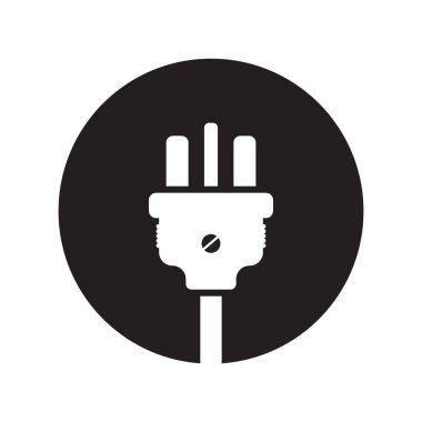 Elektrik eklenti simgesi logo vektörü düz tasarım
