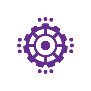 Gear Logo Şablonu vektör çizimi tasarımı