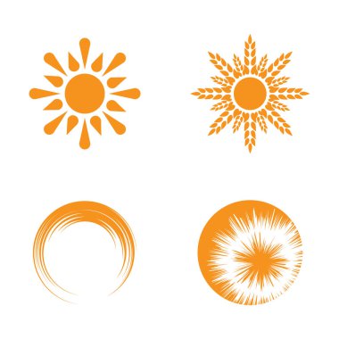 güneş ilüstrasyon logo vektör şablonu