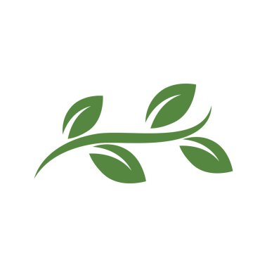 Yeşil yaprak logosu ekoloji doğa element vektör simgesi