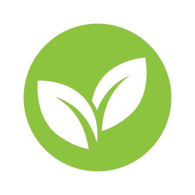 Yeşil yaprak logosu ekoloji doğa element vektör simgesi